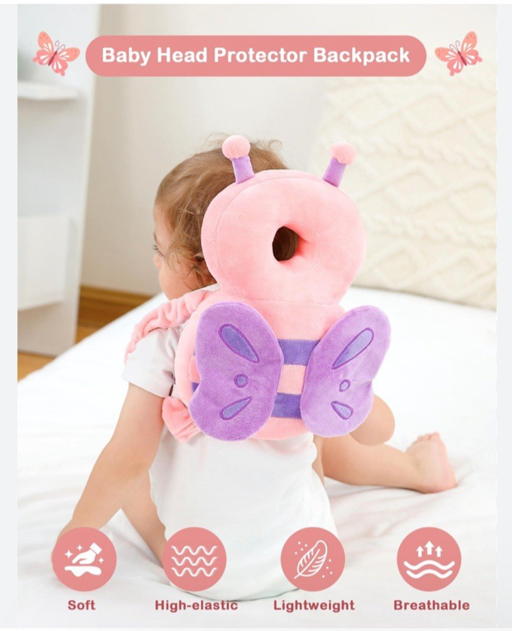 Baby Walker 3 Way Head Protection NEW Adjustable Safety Plush Pad Pink & Purple